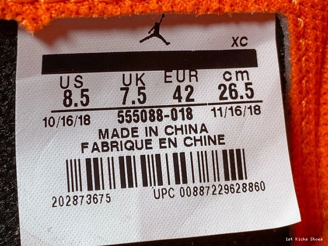 1st Kicks Shoes Retro 555088-018 Grey Jordan 1 OG Neutral High Air 0703